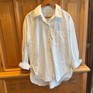 Anthropologie White Casual Button Down Shirt